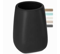 KADAX Bathroom Tumbler 8 x 11 cm, Ceramic Toothbrush Holder, Versatile Matte Cup for Toothpaste, Razor and Toiletries, Compact Organiser (Black)