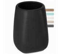 Kadax Bathroom Tumbler 8 X 11 Cm, Ceramic Toothbrush Holder, Versatile Matte Cup For Toothpaste, Razor And Toiletries (Black)