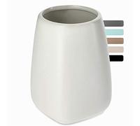 KADAX Bathroom Tumbler 8 x 11 cm, Ceramic Toothbrush Holder, Versatile Matte Cup for Toothpaste, Razor and Toiletries, Compact Organiser (White)