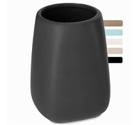 KADAX Bathroom Tumbler 8 x 11 cm, Ceramic Toothbrush Holder, Versatile Matte Cup for Toothpaste, Razor and Toiletries, Compact Organiser (Grey)
