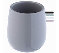 KADAX Bathroom Tumbler, Ceramic Holder for Toothbrush, Toothpaste and Floss, Elegant Cup for Makeup Brushes, Timeless Bathroom Accessory (Grey)