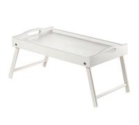 Kadax Bed Table, Breakfast Tray Made Of Pine Wood, 19 X 30 X 50 Cm Serving Tray, Folding Bed Tray, Food Tray (White)