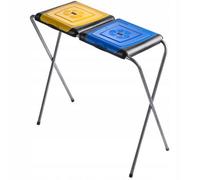 Kadax Bin Bag Stand, Metal Garbage Bag Holder With Plastic Lid, Tall Rubbish Bag Stand For Waste Separation (Double)