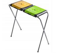 Kadax Bin Bag Stand, Metal Garbage Bag Holder With Plastic Lid, Tall Rubbish Bag Stand For Waste Separation (Double V2)