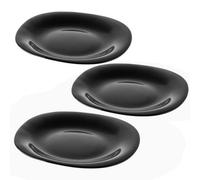 Kadax Black Dessert Plates, Dishwasher Safe Plate Set, Reinforced Glass Cake Plates, Modern Breakfast Plates (Black, Pack Of 3)