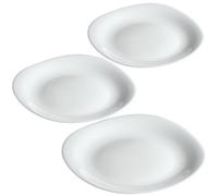 Kadax Black Dinner Plates, Dishwasher Plate Set, Reinforced Glass Dinner Plates (White, 3 Pieces)