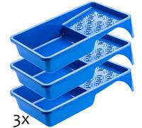 Kadax Black Painting Tray, 29.5 X 15.5 Cm, Plastic Paint Tray, Rectangular Paint Tray With Small Handle, Painting (3, Blue)