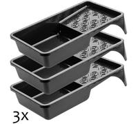 Kadax Black Painting Tray, 29.5 X 15.5 Cm, Plastic Paint Tray, Rectangular Paint Tray With Small Handle, Painting (3, Black)