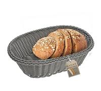 KADAX Bread basket , Wicker Baskets in 3 colors and shapes, Polypropylene basket with air access, Food basket for bread, fruit, vegetables, pastries, Braided basket, Grey