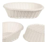 Kadax Bread Basket, Wicker-Like Basket In Several Colours, Polypropylene Braided Container For Baked Goods (White)