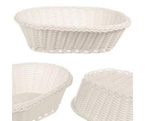 Kadax Bread Basket, Wicker-Like Basket In Several Colours, Polypropylene Braided Container For Baked Goods (White)