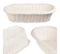 Kadax Bread Basket, Wicker-Like Basket In Several Colours, Rustic Basket (White)