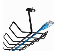 KADAX Cable Tray, Black Cable Duct, 72.5 x 16.5 x 8.7 cm, Powder Coated Steel Cable Tray, Cable Management Desk for Office and Home, Under Desk Cable Organizer