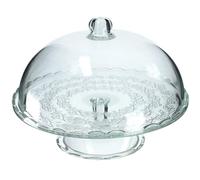 KADAX Cake Stand with Lid, Transparent Glass Cake Plate, Robust Serving Plate (Round, Diameter 29 cm)