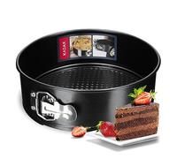 KADAX Cake Tin, Sheet Metal Baking Mould with Non-Stick Coating for Baking, Oven, Springform Cake Trays for Cheesecake, Round Bakeware (⌀ 21.5 cm, Black)