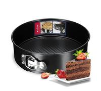 KADAX Cake Tin, Sheet Metal Baking Mould with Non-Stick Coating for Baking, Oven, Springform Cake Trays for Cheesecake, Round Bakeware (⌀ 26 cm, Black)