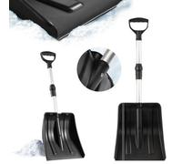 Kadax Car Snow Shovel, Folding Aluminium Snow Shovel For Car, Snow Shovel With Telescopic Aluminium Handle (Black)