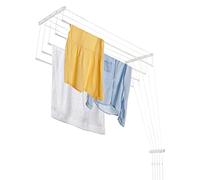 KADAX Ceiling Clothes Airer, Ceiling-Mounted Drying Rack with Steel Rods for Bathroom, Laundry Dryer for Indoor and Outdoor Use (White, 5 x 100 cm)