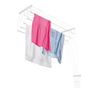 KADAX Ceiling Clothes Airer, Ceiling-Mounted Drying Rack with Steel Rods for Bathroom, Laundry Dryer for Indoor and Outdoor Use (White, 5 x 130 cm)
