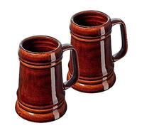 KADAX Ceramic Beer Mug, Ceramic Beer Mug, Dishwasher Safe Beer Mug with Handy Handle, Stone Jug for Wine, Beer, Mulled Wine and Liquid Honey (2, 500 ml)