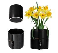 Kadax Ceramic Planter, 2 Colours, Flower Planter, Ceramic Planter, Flower Pot, Flower Pot, Planter, (Diameter 17 Cm, Black)