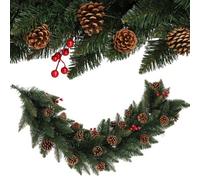 Kadax Christmas Garland 115 Cm, Artificial Garland With Pine Cones And Red Berries For Dinning Table