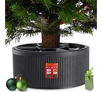 KADAX Christmas Tree Stand, Plastic Holder for Holiday Tree, Sturdy Base with Water Reservoir for Real Xmas Tree, Decorative Tree Stand (Graphite, 5L)