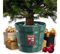 KADAX Christmas Tree Stand, Plastic Holder for Holiday Tree, Sturdy Base with Water Reservoir for Real Xmas Tree, Decorative Tree Stand (29.5 cm, Green)