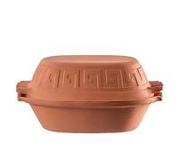 KADAX Clay Roaster, Ceramic Pot with Lid for Microwave and Oven, Steamer Made of Natural Materials, Casserole Dish for Fat-free Cooking, Roasting Pot (Oval, 4L), K8756