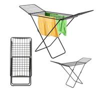 Kadax Clothes Airer, 20M Drying Length, Alloy Steel, Black, Floor Mount, Durable, Glossy Powder-Coated Finish