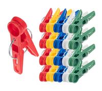KADAX Clothes Pegs, 20 x Heavy Duty Plastic Clips, Colourful Sock Clips, Windproof Clips for Indoor and Outdoor Use (Colourful/Round)