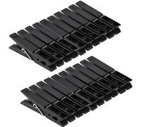 KADAX Clothes Pegs, Clips Made of Robust Plastic, Windproof Clips for Indoor and Outdoor Use (20 Pieces/Black v2)