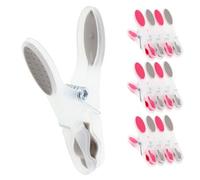 Kadax Clothes Pegs, Heavy Duty Plastic, Colourful Sock Clips, Windproof Clips For Indoor And Outdoor Use (12 Pieces Red-Grey)