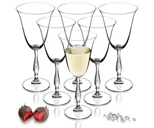 KADAX Crystal Wine Glasses Set of 6 250ml Wine Goblet with High Stem for Home Party Beautiful Red Wine Glasses Elegant White Wine Glasses
