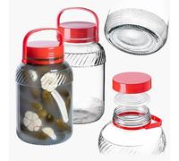 KADAX Cucumber Jar with Lid, Preserving Jar, Airtight Preservation, Glass Balloon, Universal Glass, Storage Jar for Cucumbers, 5L Set of 2
