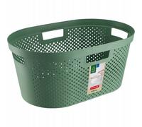 Kadax Curver 40 Litre Recycled Plastic Laundry Basket - Green 58.5 X 38 X 26.5 Cm, Recycled Plastic
