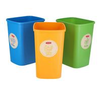 Curver Eco Friendly Set Of 3 Waste Separation System Paper Glass And Plastic Recycling Bucket Made Of Plastic (3 X 10 L)