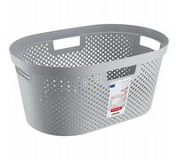 Kadax Curver Infinity Clothes Basket With Dot Pattern, Light Grey, 35 X 25 X 10 Cm
