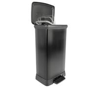 Kadax Curver Metal Effect Pedal Touch Deco Bin, Black, (50 L)