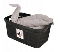 Kadax Curver Style 45 Litre Laundry Basket, Dark Brown