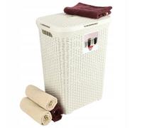 Kadax Curver Style 60 Litre Laundry Hamper, Vintage White