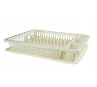 Kadax Dish Drainer, Plastic Dish Drying Rack With Drip Tray, Draining Rack With Cutlery Compartments For Kitchen Counter (White)