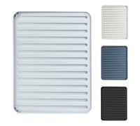 KADAX Dish Drying Mat for Dishes, Flat Drying Mat with Drainage 40 x 30 cm, Drain Mat for Glassware, Drying for Kitchen Draining Mat (Light Grey)