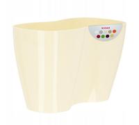 Kadax Double Flowerpot, Polypropylene Orchid Pot In Several Colours, Oblong Planter For Living Room (23.5 X 12 Cm, Cream)