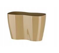 Kadax Double Flowerpot, Polypropylene Orchid Pot In Several Colours, Oblong Planter For Living Room (23.5 X 12 Cm, Beige)