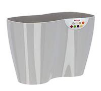 KADAX Double Flowerpot, Polypropylene Orchid Pot in Several Colours, Oblong Planter for Living Room, Office, Bedroom, Kitchen, Elegant Plant Pot (23.5 x 12 cm, Grey)