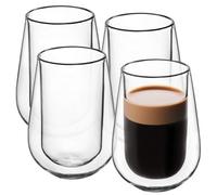 Kadax Double-Walled Glasses, Set, 250 Ml, Thermal Glasses, Drinking Glasses For Tea, Coffee, Water, Juice,(Without Handle, 4)