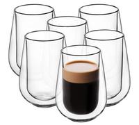 Kadax Double-Walled Glasses, Set, 250 Ml, Thermal Glasses, Drinking Glasses For Tea, Coffee, Water, Juice,(Without Handle, 6)