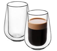 Kadax Double-Walled Glasses, Set, 250 Ml, Thermal Glasses, Drinking Glasses For Tea, Coffee, Water, Juice,(Without Handle, 2)