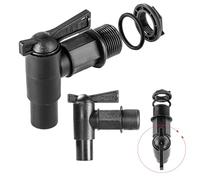 KADAX Drain Tap for Water Butt, 3/4 Inch Plastic Tap with Seal and Lock Nut Sealing Tape, Tap for Water Tank (Black, 84 mm)